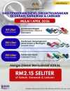 Informasi pembatasan pembelian BBM maksimal 50 liter per kendaraan di Sabah dan Sarawak.