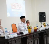 Sekretaris Daerah Kota Pontianak Amirullah membuka kegiatan workshop kearsipan di Aula Perpustakaan Kota Pontianak.