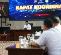 Gubernur Kalimantan Barat Ria Norsan memimpin rapat koordinasi persiapan AVC Men’s Champions League 2026 di Kantor Gubernur Kalbar, (15/4/2026).