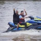 Wali Kota Pontianak Edi Rusdi Kamtono saat menjajal jetski di Sungai Kapuas usai meresmikan Panorama Jetski Pontianak.