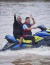 Wali Kota Pontianak Edi Rusdi Kamtono saat menjajal jetski di Sungai Kapuas usai meresmikan Panorama Jetski Pontianak.