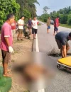 Polisi olah TKP kasus tabrak lari di Parindu.