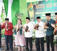 Wakil Wali Kota Pontianak Bahasan membuka MTQ ke-34 tingkat Kecamatan Pontianak Utara di halaman Kantor Camat Pontianak Utara, Sabtu (16/5/2026).