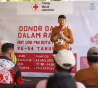 Wali Kota Pontianak Edi Rusdi Kamtono memberikan sambutan pada HUT ke-54 PMI Kota Pontianak.