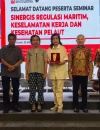 Seminar regulasi maritim, keselamatan kerja, dan kesehatan pelaut yang digelar Klinik Utama Khatulistiwa Pontianak di Hotel Golden Tulip, Pontianak, (25/5/2026)