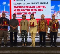 Seminar regulasi maritim, keselamatan kerja, dan kesehatan pelaut yang digelar Klinik Utama Khatulistiwa Pontianak di Hotel Golden Tulip, Pontianak, (25/5/2026)