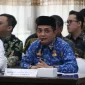 Wakil Wali Kota Pontianak Bahasan menyampaikan masukan saat menghadiri Kunker Spesifik Komisi IX DPR RI Bidang Ketenagakerjaan.