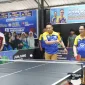 Wali Kota Pontianak Edi Rusdi Kamtono ikut berlaga usai membuka Kejuaraan Persatuan Tenis Meja Keluarga Kudus Kotabaru (PTM K3) di Lapangan Paroki Keluarga Kudus Kotabaru.
