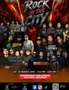 Poster resmi Rock In The City 2026 dengan informasi lokasi baru di Esplanade Kuching dan jadwal festival musik.