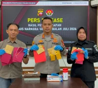 Polresta Pontianak mengungkap sembilan kasus narkoba sepanjang Juli 2026.
