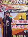 Anak-anak Kelurahan Tanjung Hilir mengikuti Lomba Azan dalam Semarak HUT ke-81 Republik Indonesia, Sabtu (15/8/2026).