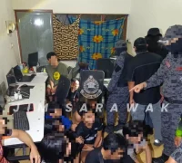 Imigrasi Malaysia menggerebek tiga lokasi di Kuching dan mengamankan 59 WNI. (JIM Sarawak)