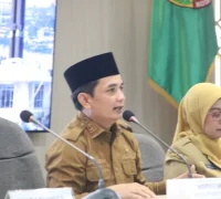 Wakil Wali Kota Pontianak Bahasan ketika Sosialisasi Antikorupsi bagi Masyarakat Pontianak Timur dan Utara di Aula Sultan Syarif Abdurrahman Kantor Wali Kota Pontianak, Selasa (29/9/2026).