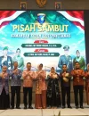 Wali Kota Edi Rusdi Kamtono dan Wakil Wali Kota Bahasan berfoto bersama dalam Pisah Sambut Komandan Kodim 1207/Pontianak di Hotel Novotel, Selasa (20/10/2026).
