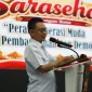 Wali Kota Pontianak Edi Rusdi Kamtono saat menjadi narasumber dalam Sarasehan Pendidikan Politik Masyarakat di Hotel Ibis, Rabu (21/10/2026).