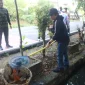 Wakil Wali Kota Pontianak Bahasan saat membersihkan drainase di Jalan Media, Bansir Laut, Pontianak Tenggara, Jumat (30/10/2026).