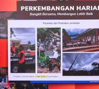 Kepala Pusat Data, Informasi, dan Komunikasi Kebencanaan BNPB Abdul Muhari saat menyampaikan keterangan pers terkait percepatan pemulihan pascabencana dan pembukaan jalur logistik. (Foto: Pasha Yudha Ernowo Infopublik/Igid/ Youtube BNPB)