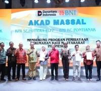 Wagub Kalbar Krisantus Kurniawan menghadiri Akad Massal KPR Sejahtera BNI di Hotel Golden Tulip Pontianak pada Kamis (5/3/2026).