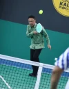 Wali Kota Pontianak Edi Rusdi Kamtono menjajal pickleball saat meresmikan Lapangan Pickleball Kaisar.