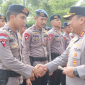 Kapolres Mempawah AKBP Ade Candra Capa Yanto usai memimpin apel pelepasan 30 personel Korbrimob yang selesai menjalankan tugas BKO penanganan karhutla di Mempawah. (Foto: Res-Mpw)