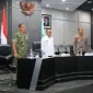 Wakil Gubernur Kalbar Krisantus Kurniawan saat mengikuti Apel Kesiapsiagaan Karhutla Nasional 2026 di Kantor Gubernur Kalbar.
