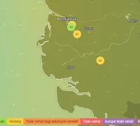 Pantauan kualitas udara Pontianak yang berada pada level sedang berdasarkan data AQI.