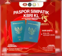 Poster layanan Paspor Simpatik KBRI Kuala Lumpur dalam rangka Hari Bhakti Imigrasi ke-76. (kemlu.go.id)