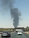 Kepulan asap terlihat setelah serangan rudal dan drone menyasar wilayah Riyadh, Arab Saudi. (Foto: x.com/theinformant_x)