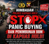 Infografis Polres Kapuas Hulu berisi imbauan kepada masyarakat agar tidak melakukan panic buying maupun penimbunan BBM serta membeli bahan bakar sesuai kebutuhan.