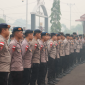 30 personel Brimob mengikuti apel pelepasan setelah selesai menangani Karhutla di Kayong Utara dan bergeser ke Sintang. (Foto: Res-KKU)