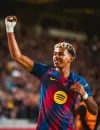 Lamine Yamal merayakan gol pembuka untuk Barcelona dalam laga melawan Elche di Estadi Olímpic Lluís Companys. (instagram.com/lamineyamal)