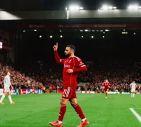 Mohamed Salah mencetak gol ke-250 untuk Liverpool di Anfield. (instagram.com/liverpoolfc)